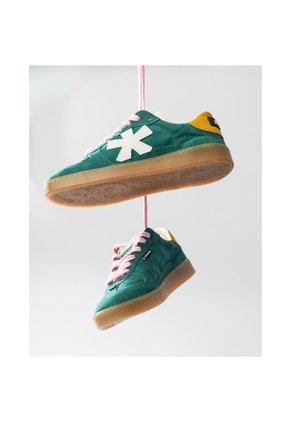 Tenis Pisos Para Mujer Flat Turquesa Mostaza Tiza