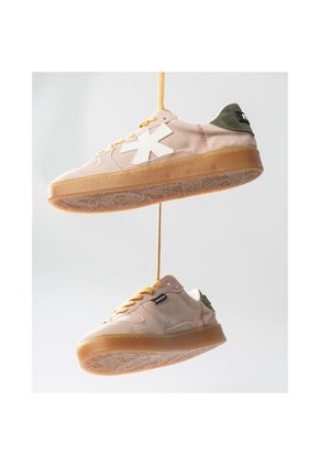 Tenis Pisos Para Mujer Flat Rosa Palido Oliva Tiza