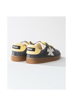 Tenis Pisos Para Hombre Flat Gris Mouse Amarillo Tiza