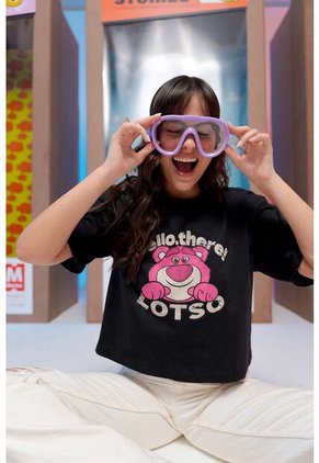 Camiseta De Lotso Boxy Fit Para Mujer M