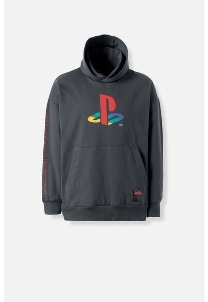 Buzo De Play Station Cerrado Gris Para Hombre L