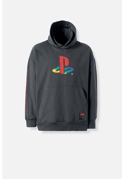Buzo De Play Station Cerrado Gris Para Hombre L