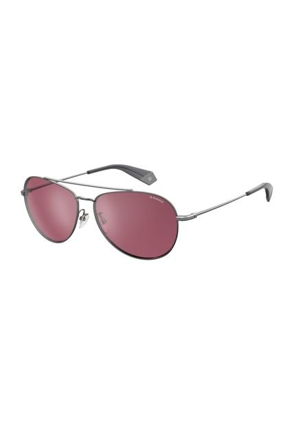 Gafas Polaroid Metal Plateado Hombre