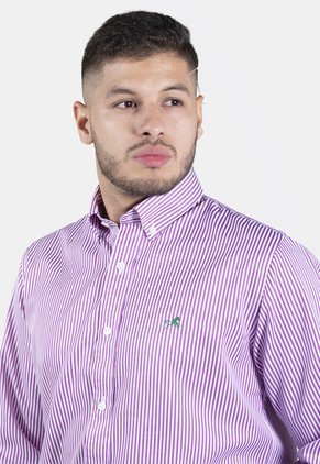 Camisa De Vestir Italian Morado Para Hombre