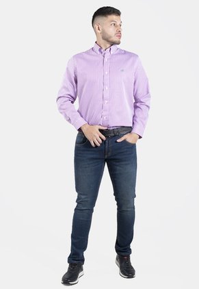 Camisa De Vestir Italian Morado Para Hombre