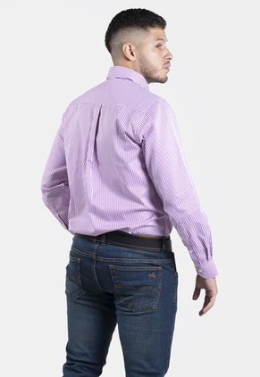 Camisa De Vestir Italian Morado Para Hombre