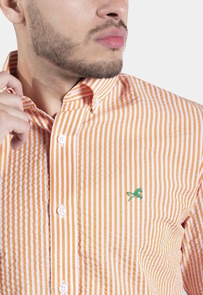Camisa De Vestir Merino Naranja Para Hombre