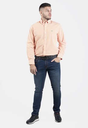 Camisa De Vestir Merino Naranja Para Hombre