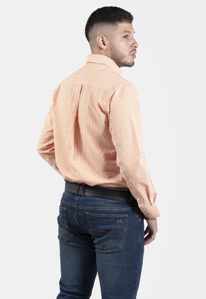 Camisa De Vestir Merino Naranja Para Hombre