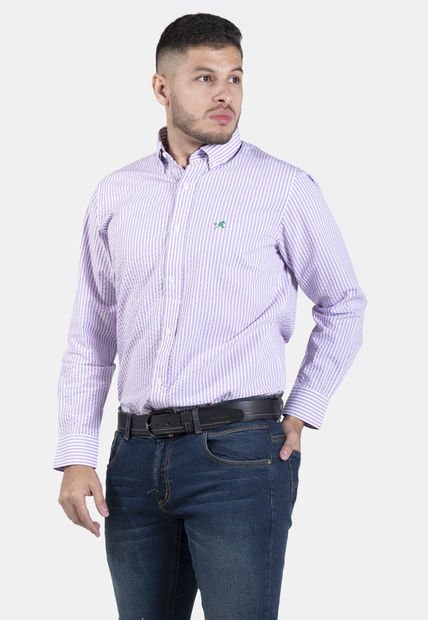 Camisa De Vestir Merino Lila Para Hombre