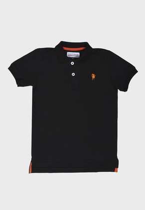 Polo Clásica Two Negro Para Niño
