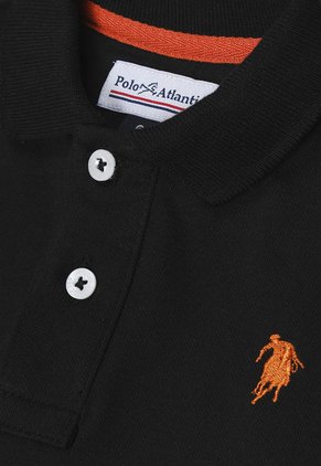 Polo Clásica Two Negro Para Niño