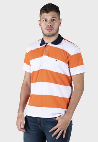 POLO ATLANTIC - Polo State I Rayas Naranja Para Hombre