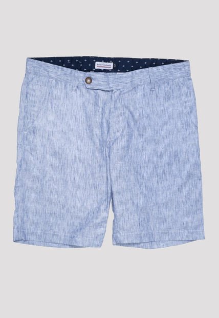 Bermuda Asis Lino Azul Para Hombre