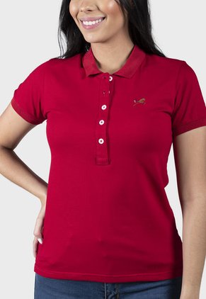 Polo Clásica Target Two Rojo Line Para Mujer