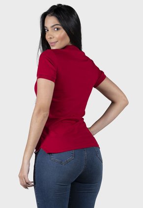 Polo Clásica Target Two Rojo Line Para Mujer