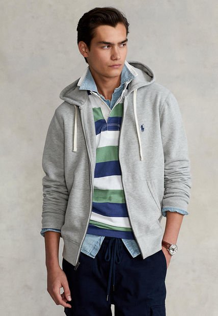 Hoodie Gris-Blanco Polo Ralph Lauren