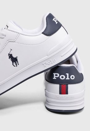 Tenis Lifestyle Blanco-Azul  Polo Ralph Lauren Jr Heritage Court II