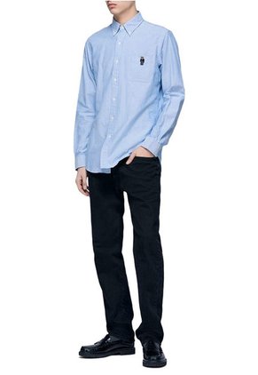 Camisa Azul Polo Ralph Lauren Cu Bd Pkt Sp