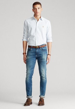 Camisa Blanco-Azul Polo Ralph Lauren