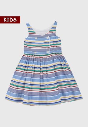 Vestido Azul-Multicolor Polo Ralph Lauren Kids