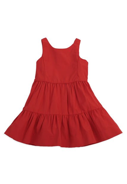 Vestido Rojo Polo Ralph Lauren Kids Tiered Fit A Dr Wvn