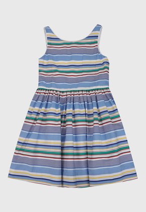 Vestido Azul-Multicolor Polo Ralph Lauren Kids