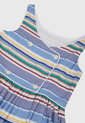 Vestido Azul-Multicolor Polo Ralph Lauren Kids
