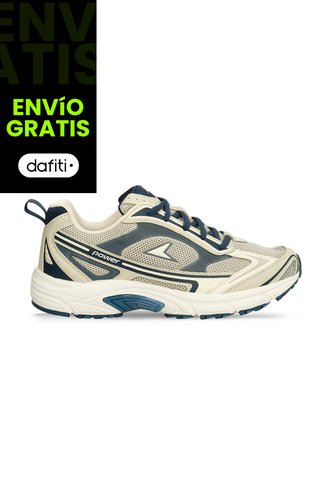 Tenis Deportivos Para Mujer Power Beige-Azul Zeta Relic Power