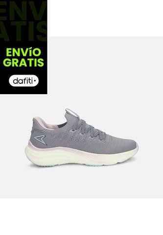 Tenis Deportivos Para Mujer Power Gris Onda Power