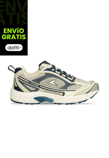 Tenis Deportivos Para Mujer Power Beige-Azul Zeta Relic