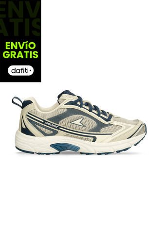 Tenis Deportivos Para Mujer Power Beige-Azul Zeta Relic Power