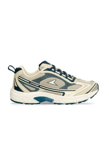 Tenis Deportivos Beige-Azul Power Zeta Relic Mujer