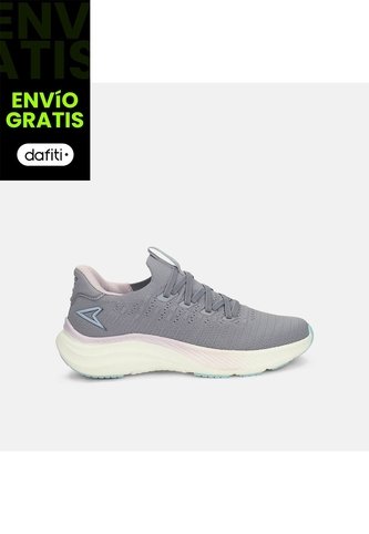 Tenis Deportivos Para Mujer Power Gris Onda Power