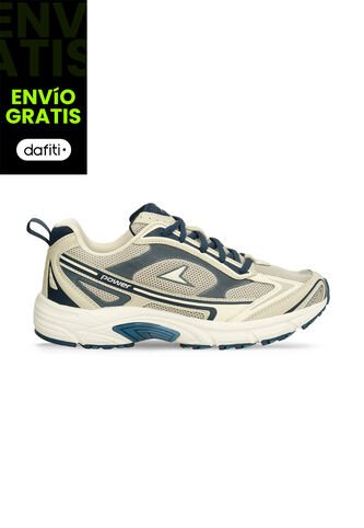 Tenis Deportivos Para Mujer Power Beige-Azul Zeta Relic Power