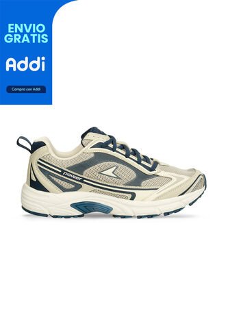 Tenis Deportivos Para Mujer Power Beige-Azul Zeta Relic Power