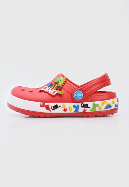 Playera Rojo Multicolor Premium To Walk Kids Dino