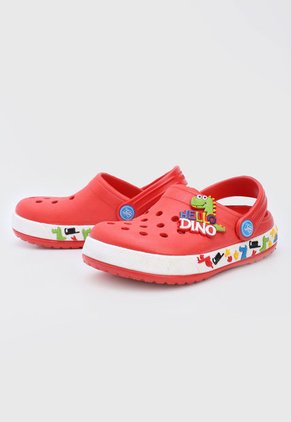 Playera Rojo Multicolor Premium To Walk Kids Dino