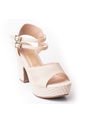 Price Shoes Sandalias Tacon Cubano Mujer 182CE828BEIGE de Price Shoes