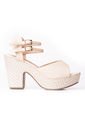 Price Shoes Sandalias Tacon Cubano Mujer 182CE828BEIGE de Price Shoes