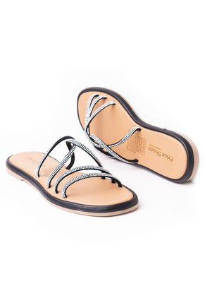 Priceshoes Sandalias Planas Para Mujer 902H-08NEGRO