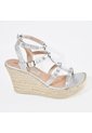 Price Shoes Plataforma Con Estoperoles De Moda Para Mujer 182AL844PLATA de Price Shoes