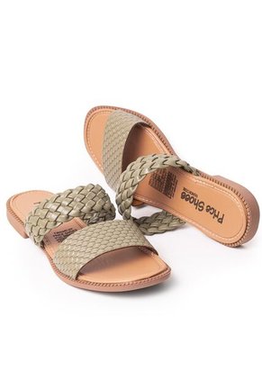 Price Shoes Sandalia Plana Para Mujer 692502OLIVA