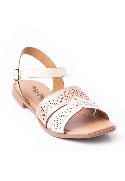Priceshoes Sandalia Plana Para Dama 692V225OROROSA