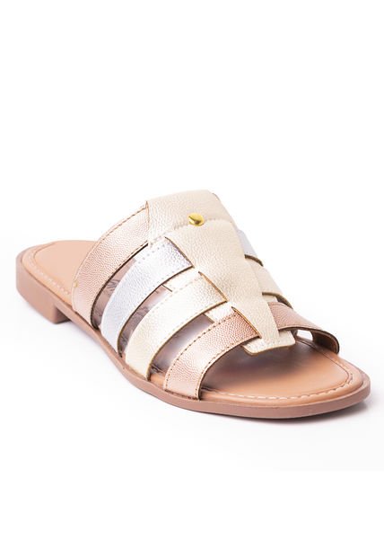 Priceshoes Sandalia Plana Para Dama 692V233OROROSA
