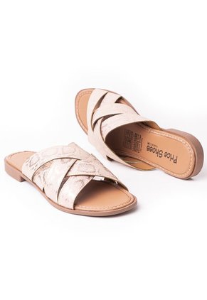 Priceshoes Sandalia Plana Para Dama 692V223OROROSA