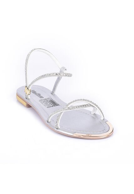 Price Shoes Sandalia Plana Para Mujer 482103PLATA