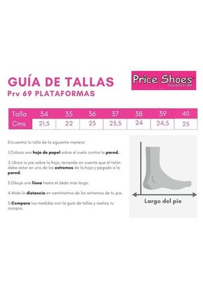 Price Shoes Tacón Cuña Para Mujer 692A144TALCO