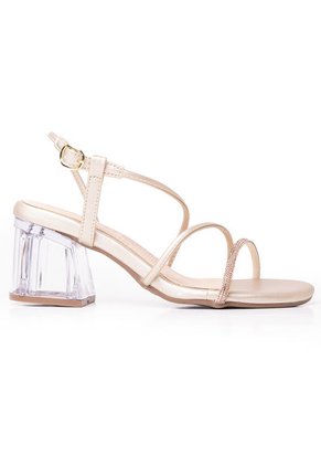 Priceshoes Sandalia Tacon Cristal 952A-15CHAMPANA