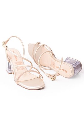 Priceshoes Sandalia Tacon Cristal 952A-15CHAMPANA